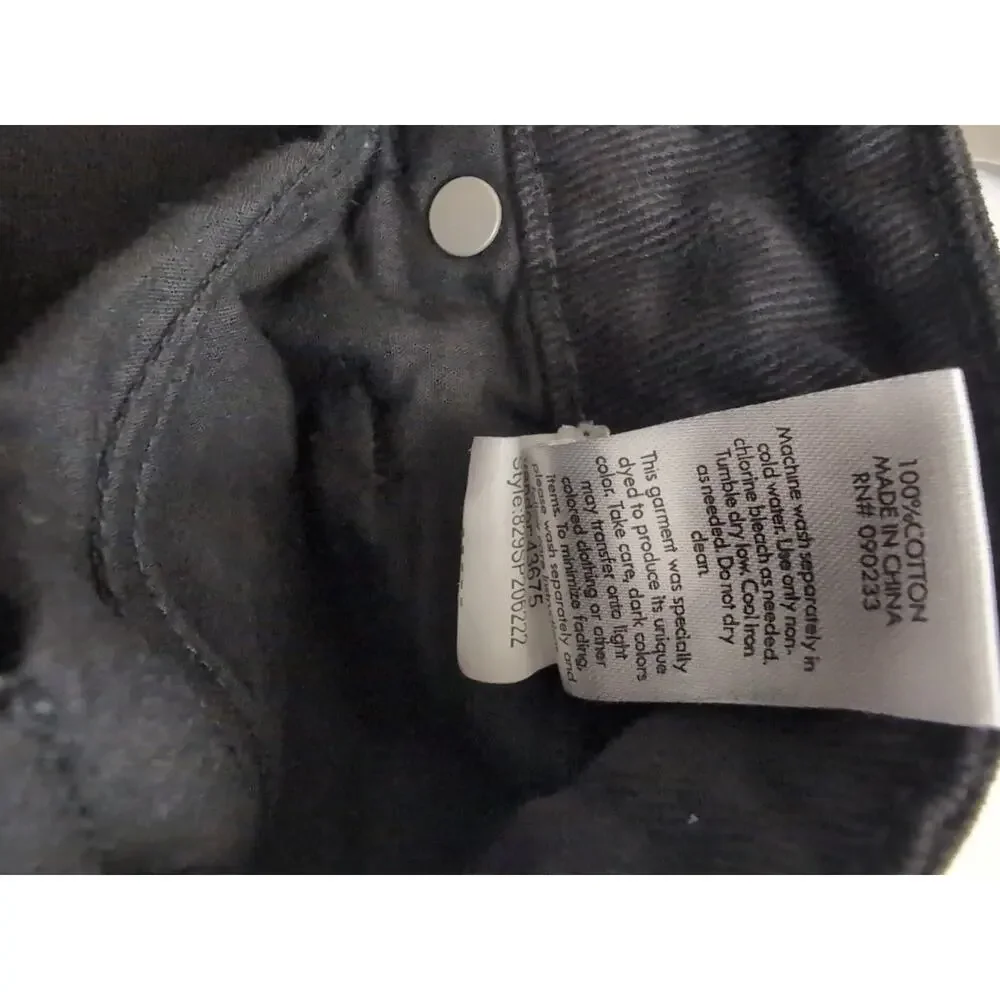 PacSun Mom Short Black Denim Tie Belt Raw Hem Women's 25 Beach Resort (1116)
